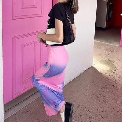 Tie Dye Bodycon Maxi Skirt