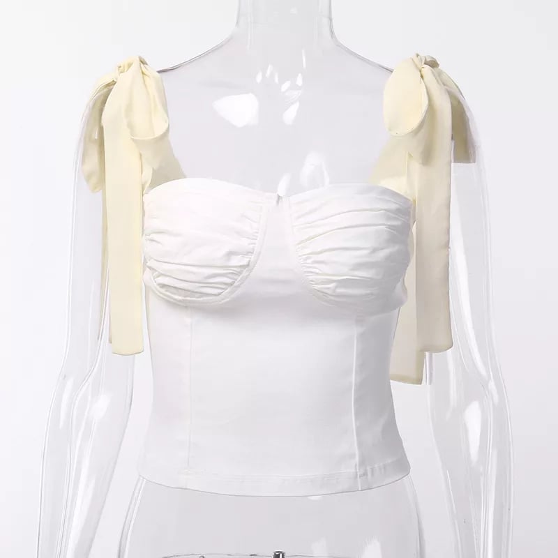 Sweet Bow Bustier Bandage Crop Top