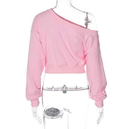 Bow Rhinestone Off Shoulder Sweater