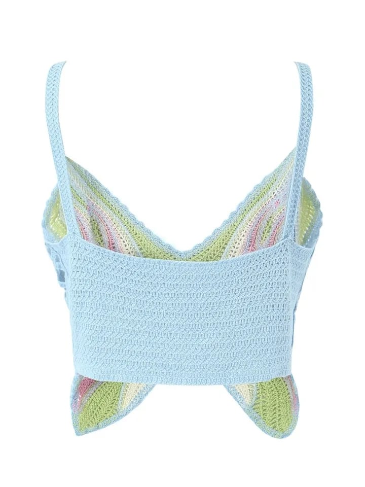 Butterfly Knit Crochet Top