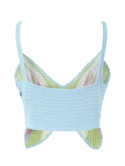 Butterfly Knit Crochet Top