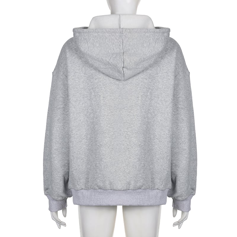 Bow Print Loose Hoodie