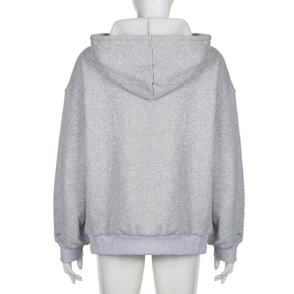 Bow Print Loose Hoodie