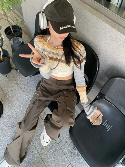 Striped Hollow Out Smock