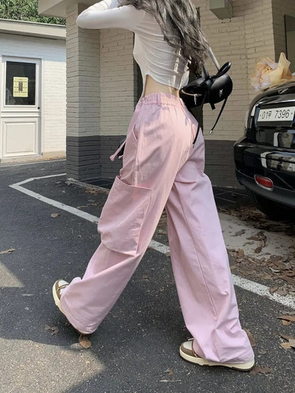 Pink Oversized Baggy Cargo Pants