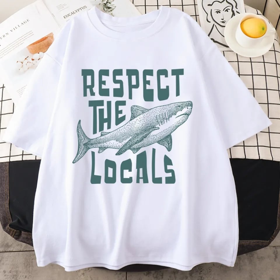 Respect Shark Print Short Sleeve T-shirt