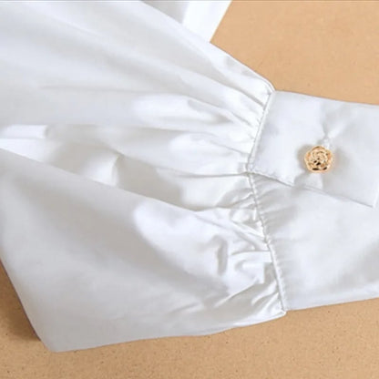 Puff Ruffle Collar Long Sleeve Blouse