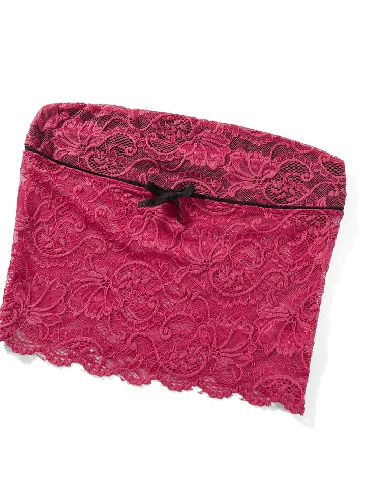 Hot Pink Lace Mesh Tube Top