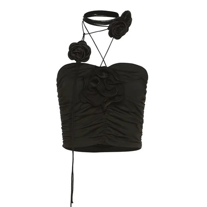 Black Rose Crop Top