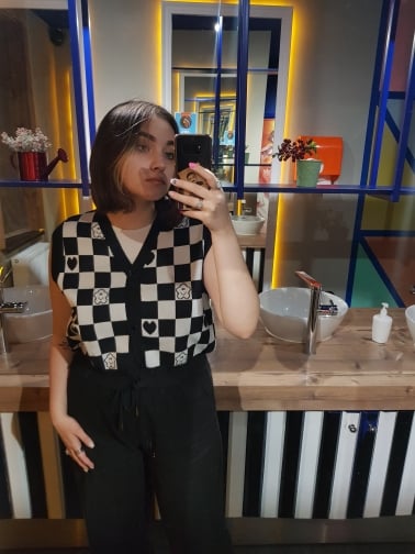 Plaid Checkboard Knit Vest