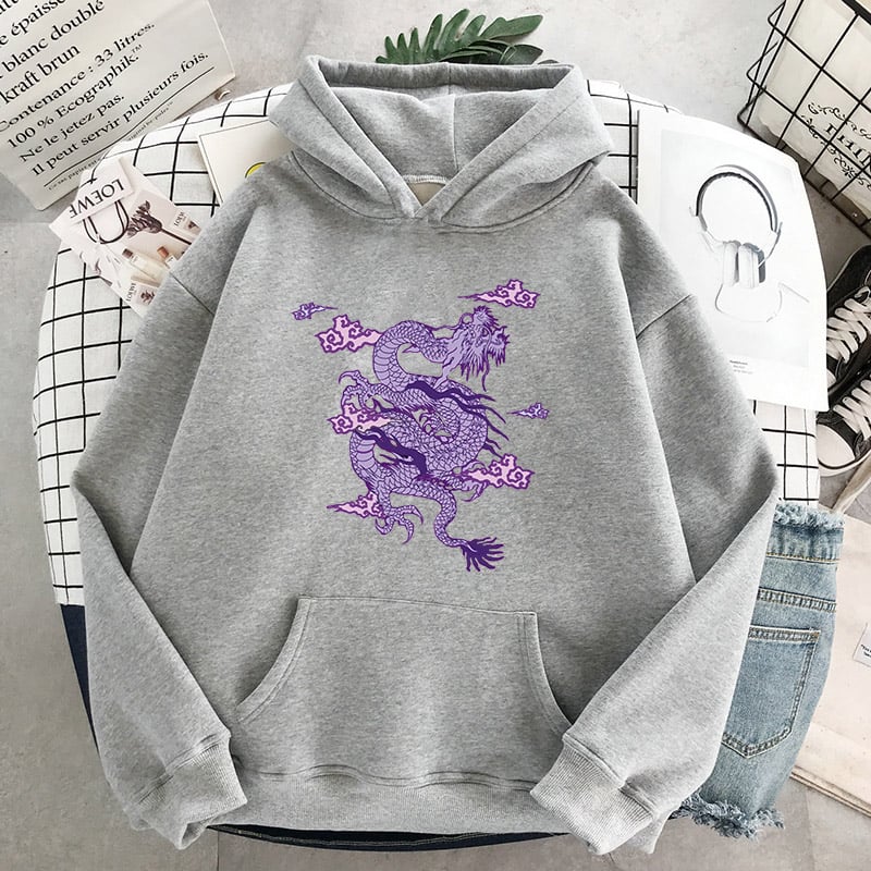 Cute Dragon Embroidery Cartoon Sweater Pullover Hoodie Knit Long Sleeve Sweatshirt E-Girl Kawaii Korean Japanese Harajuku Retro Streetwear Aesthetic