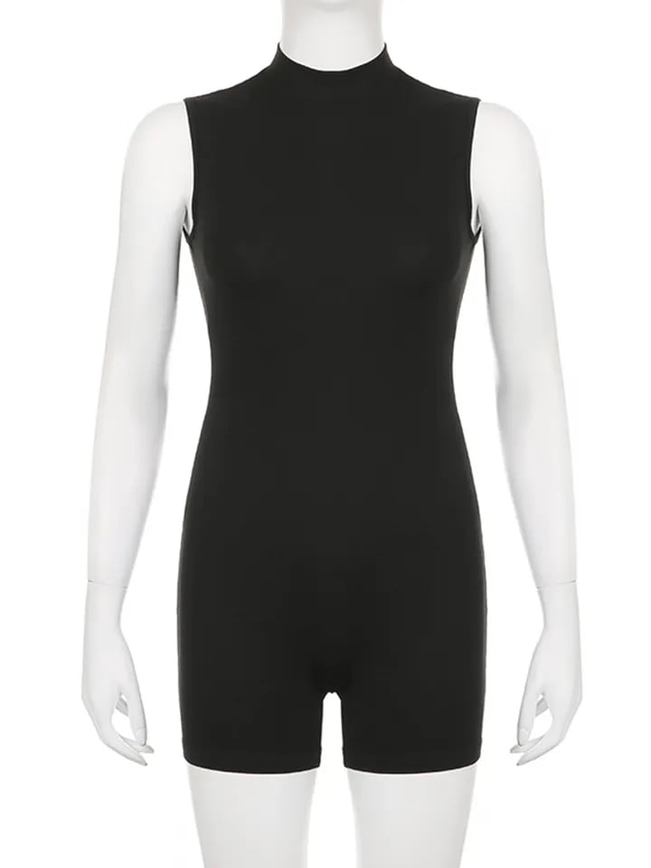 Black Sleeveless Bodycon Jumpsuit