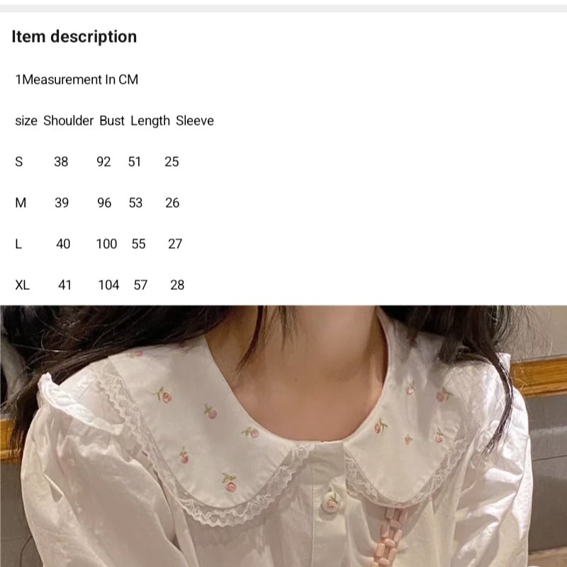 White Preppy Flower Embroidery Short Sleeve Blouse