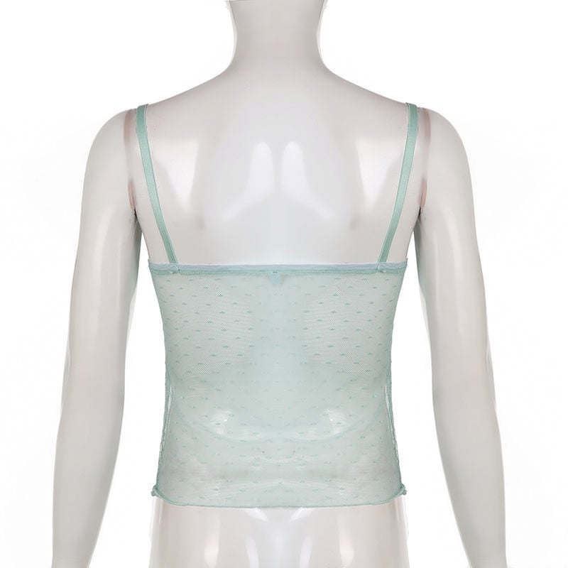 Blue Polka Dot Lace Camisole