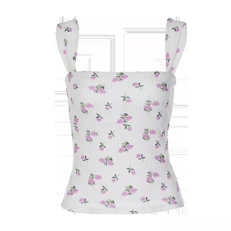 Vintage Floral Print Tank Top