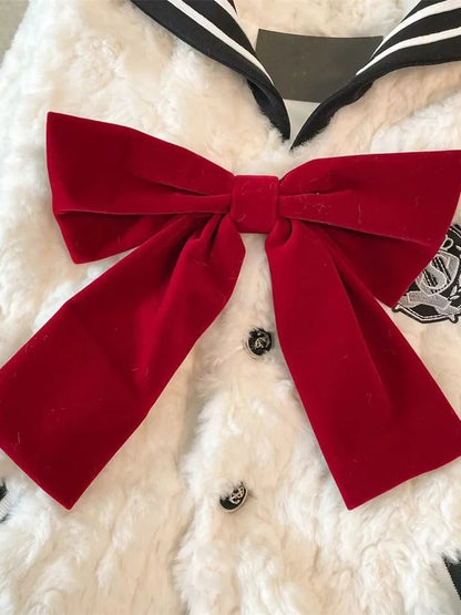 Japanese Sailor Fluffy Bow Knot Jacket