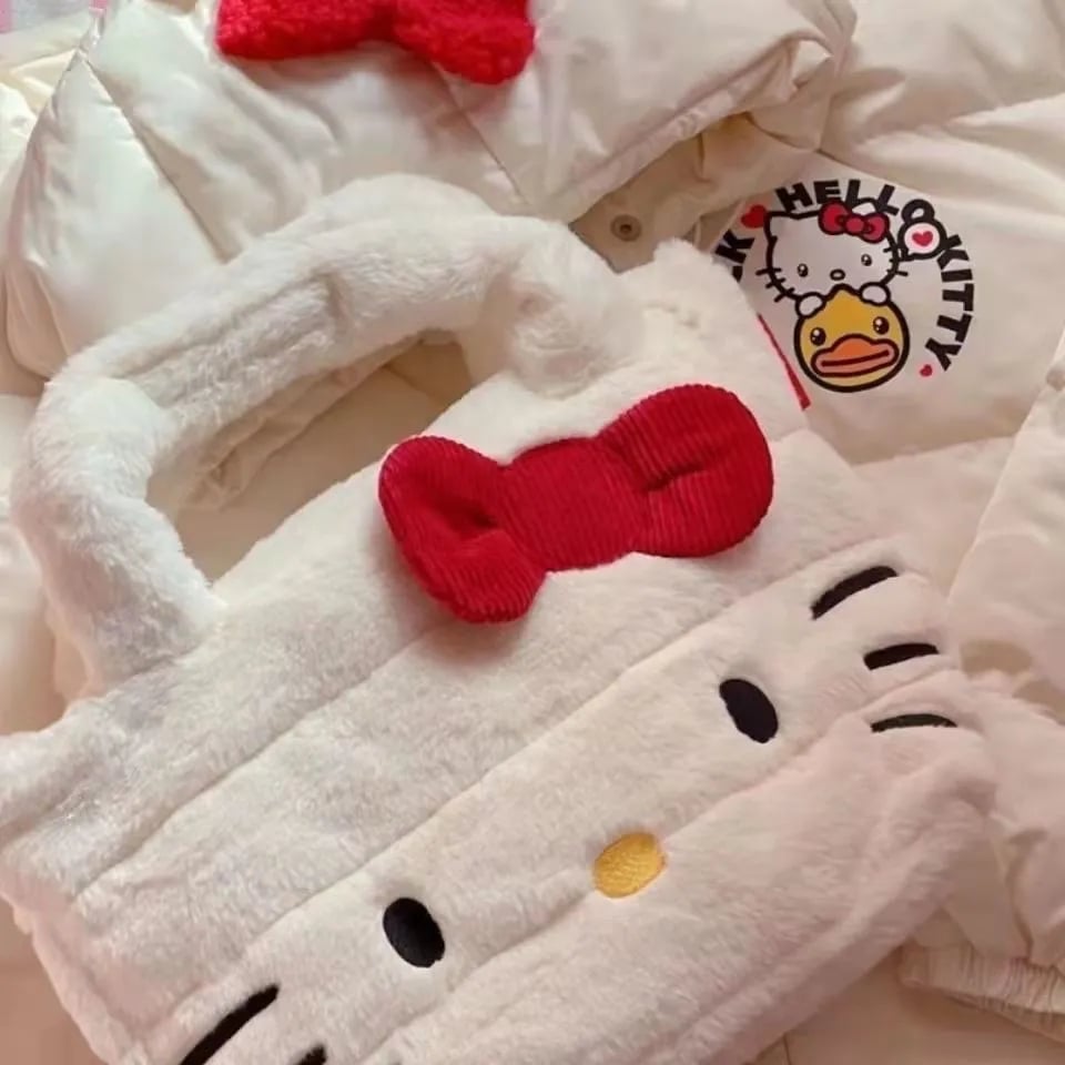Kitty Cat Anime Plush Tote Bag