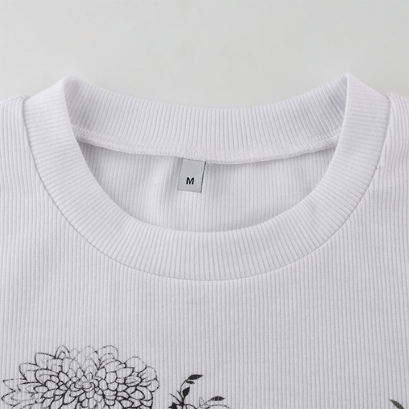 Cute Sexy Tiger Vintage Ribbed Print Graphic Crop Top Shirt Tee T-shirt E-Girl Kawaii Korean Japanese Harajuku Chinese Retro Streetwear Aesthetic