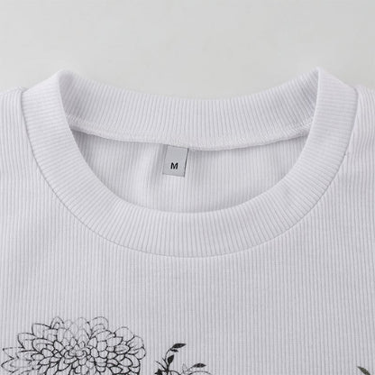 Cute Sexy Tiger Vintage Ribbed Print Graphic Crop Top Shirt Tee T-shirt E-Girl Kawaii Korean Japanese Harajuku Chinese Retro Streetwear Aesthetic