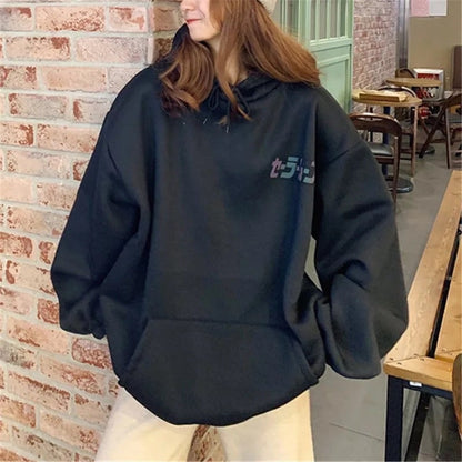 Anime Girl Japanese Print Glow in Dark Sweater