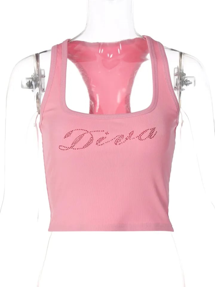 Pink Diva Rhinestone Tank Top