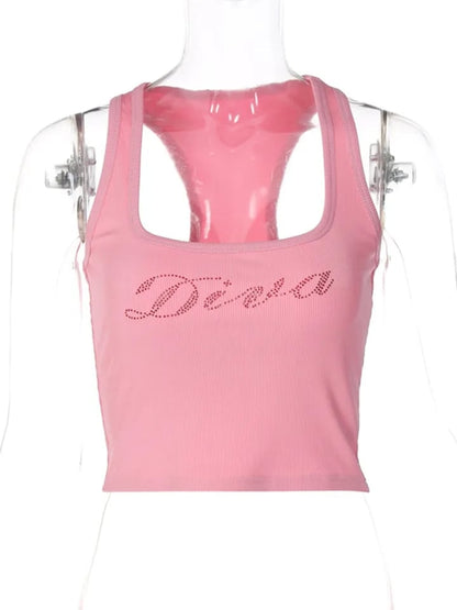 Pink Diva Rhinestone Tank Top