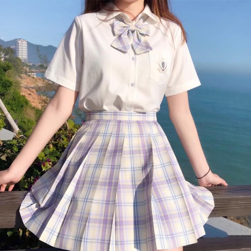 Purple Black Pleated Plaid Skirt Mini High Waisted School Girl Cosplay Sailor E-Girl Kawaii Korean Japanese Harajuku Streetwear