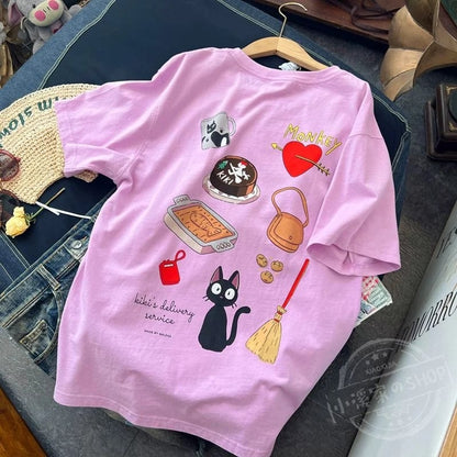 Cat Anime Short Sleeve T-shirt