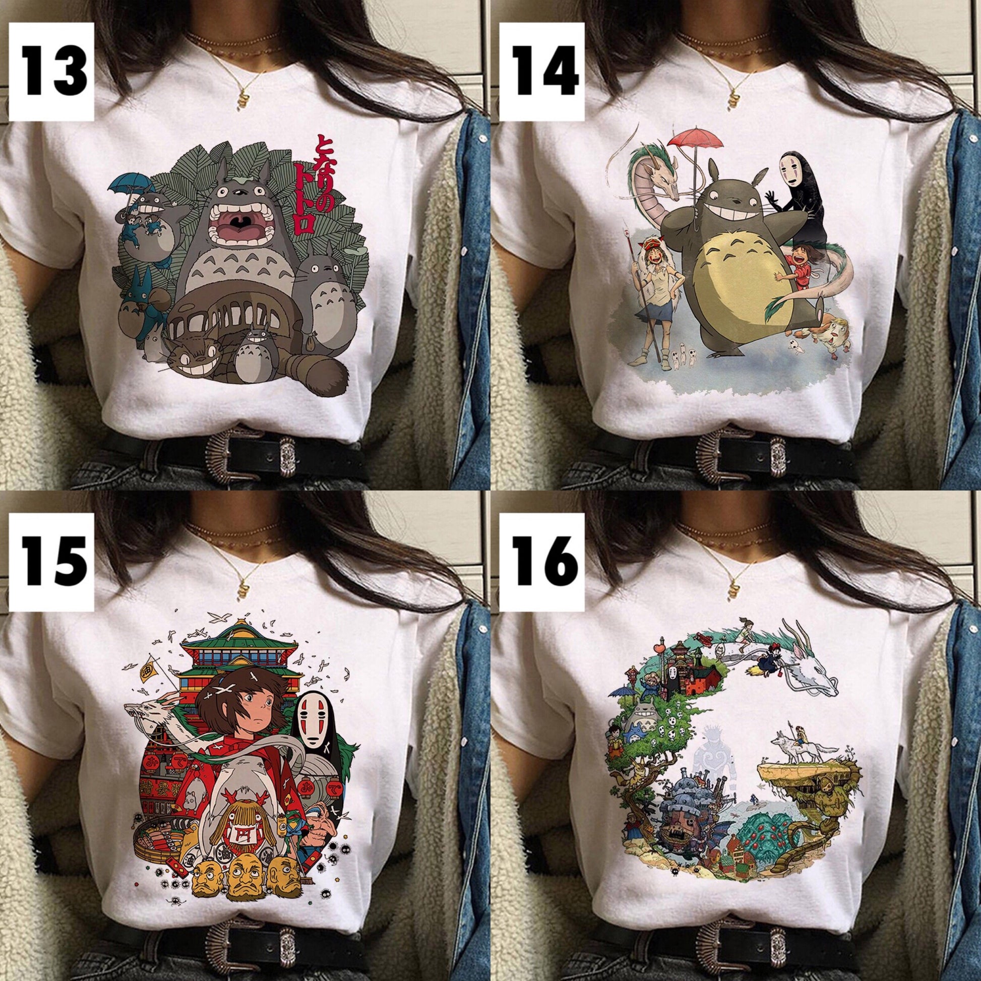 Japanese Anime Cartoon Print Loose Casual Short Sleeve Shirt T-shirt
