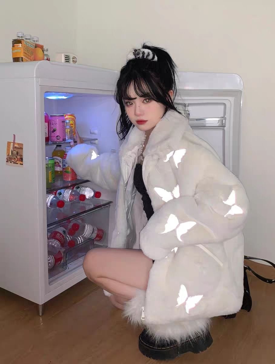Fluffy Butterfly Parka Jacket