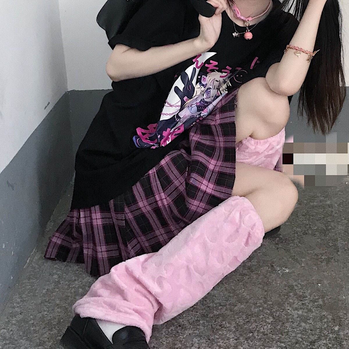 Anime Cartoon Print Grunge Loose Steampunk Goth Punk Short Sleeve Shirt T-shirt Top Summer Causal E-Girl Kawaii Korean Japanese Harajuku Streetwear