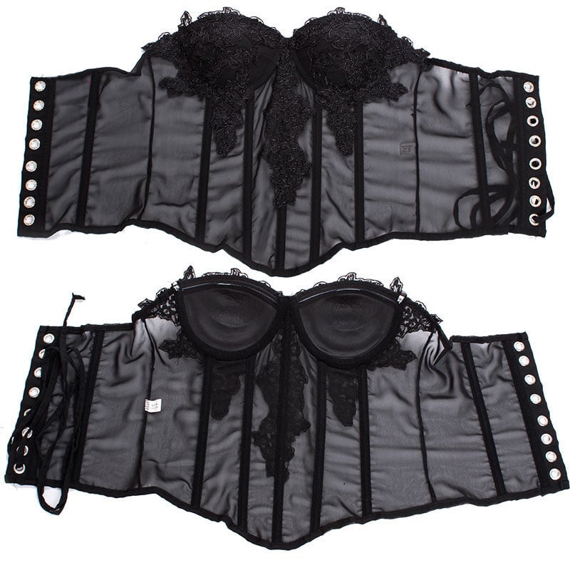 Pink Chiffon Lace Corset