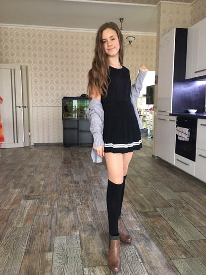 Cute Preppy Sailor School Uniform Pleated High Waist Mini Skirt Bottom E-Girl Kawaii Korean Japanese Harajuku Chinese Retro Streetwear Aesthetic