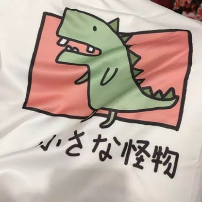 Cute Vintage Dinosaur Print Cartoon Short Sleeve Shirt T-shirt Tee Punk Funny Sweet Summer Casual E-Girl Kawaii Korean Japanese Harajuku Streetwear
