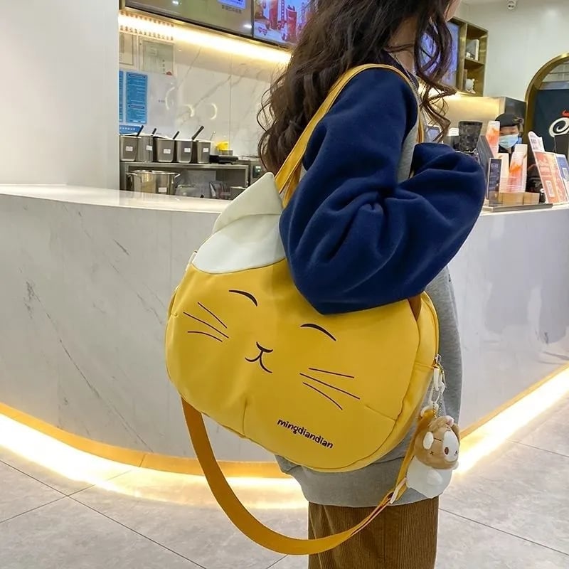 3D Cat Print Shoulder Bag