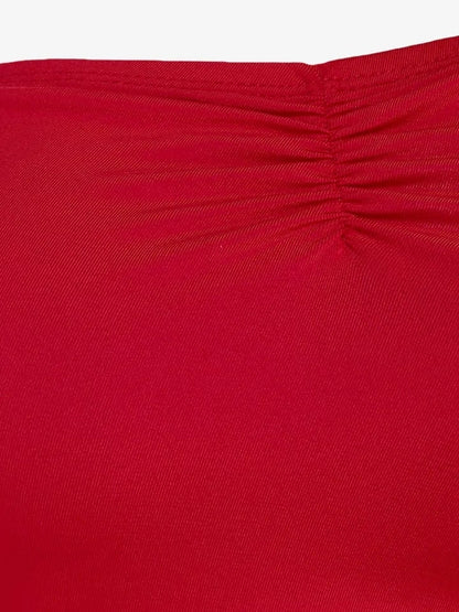Red Slit Asymmetrical Dress