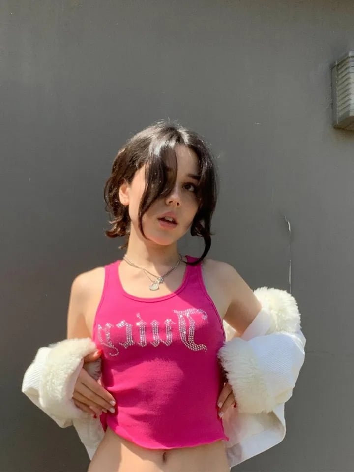 Pink Rhinestone Tank Top