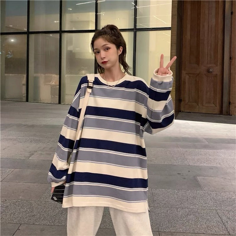 Stripe Oversized Sweatshirt