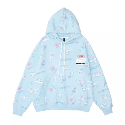 Cute Cinnamon Roll Anime Cartoon Print Long Sleeve Hoodie Sweatshirt Aesthetic Casual E-Girl Kawaii Korean Japanese Harajuku