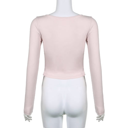 Bandage Bow Square Collar Crop Top