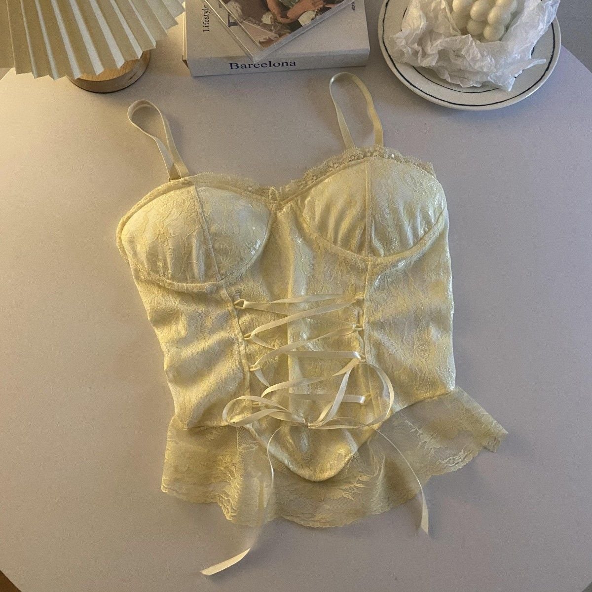 Spaghetti Strap Lace Corset Top