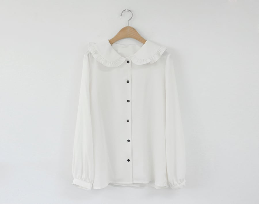 Cute 2pcs Summer Preppy White Ruffle Peterpam Collar Black Vintage V Dress E-Girl Kawaii Korean Japanese Harajuku Retro Streetwear