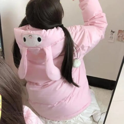Pink Japanese Anime Puffy Winter Jacket