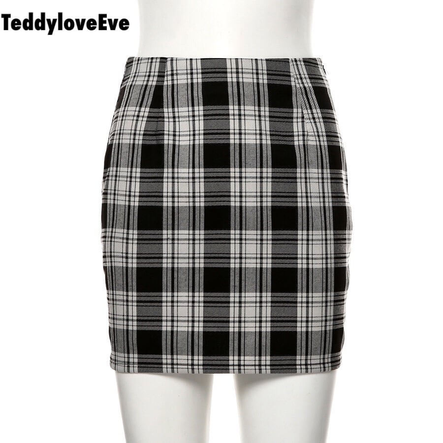 Cute Vintage Plaid Checkered High Waisted Mini Skirt E-Girl Kawaii Korean Japanese Harajuku Chinese Retro Streetwear Aesthetic