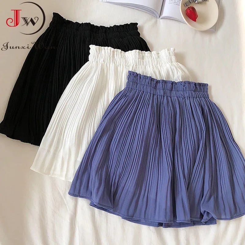 Chiffon Pleated Mini Skirt