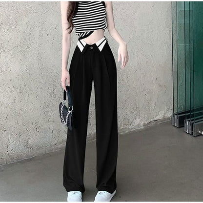 Pink Chic Loose High Waist Wide Leg Pants