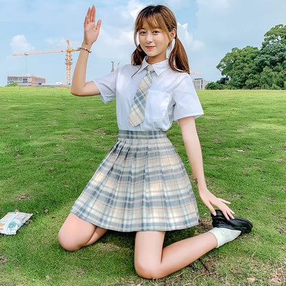 Tennis Plaid High Waisted Pleated Mini Skirt Sailor School Student Summer Bottoms E-Girl Kawaii Korean Japanese Harajuku Streetwear