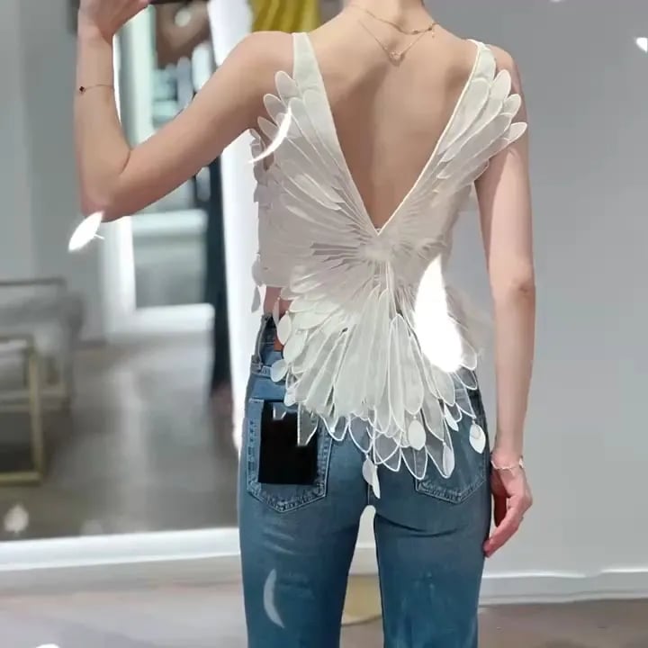 Fairy Wing Backless Corset Top