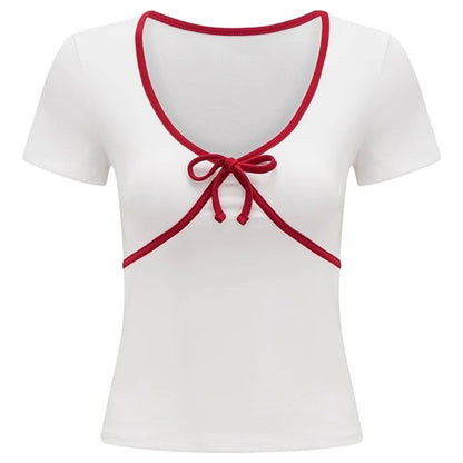 Red Bow Short Sleeve T-shirt