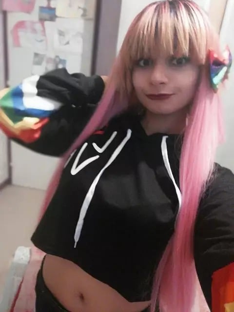 Love Letter Rainbow LGBT Cropped Hoodie Sweatshirt Pullover Long Sleeve Tee Shirt T-shirt Top E-Girl Kawaii Korean Japanese Harajuku Streetwear